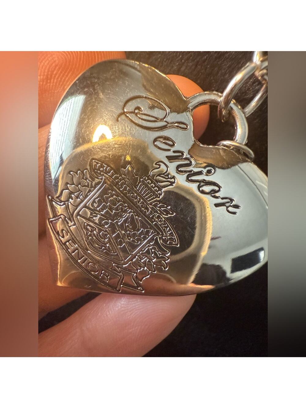 Vintage Y2K Senior Heart Necklace - Jostens